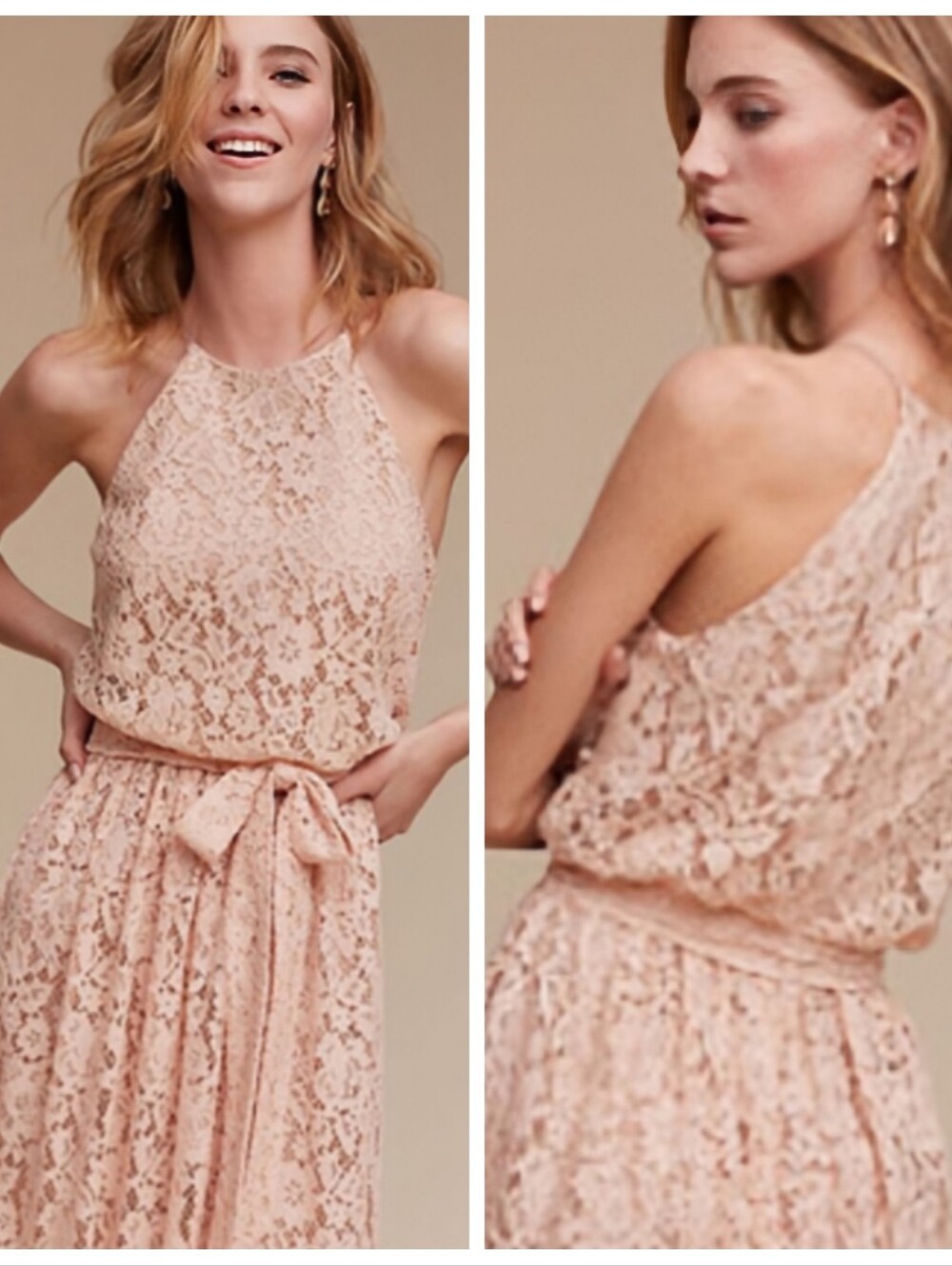 NWT The Limited $109 Sleeveless Floral Lace Midi Dress Women's 12 Blush Pink NEW